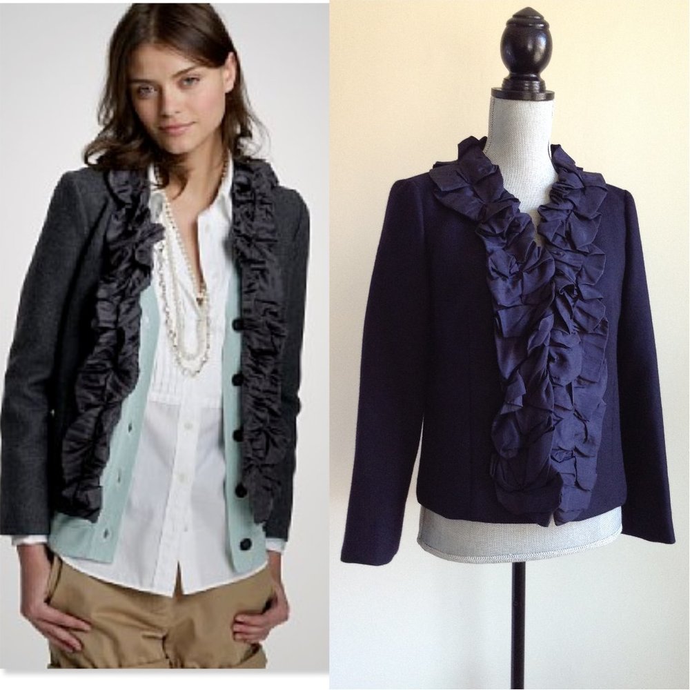 NEW J.Crew Chimera Wool Pleated Silk Lapel Blazer
